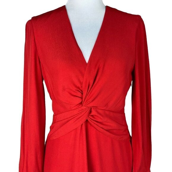 Equipment Short Faun Dress NWT $475 in Aura Orange / Poppy Red Women's Size 4 - Picture 3 of 13